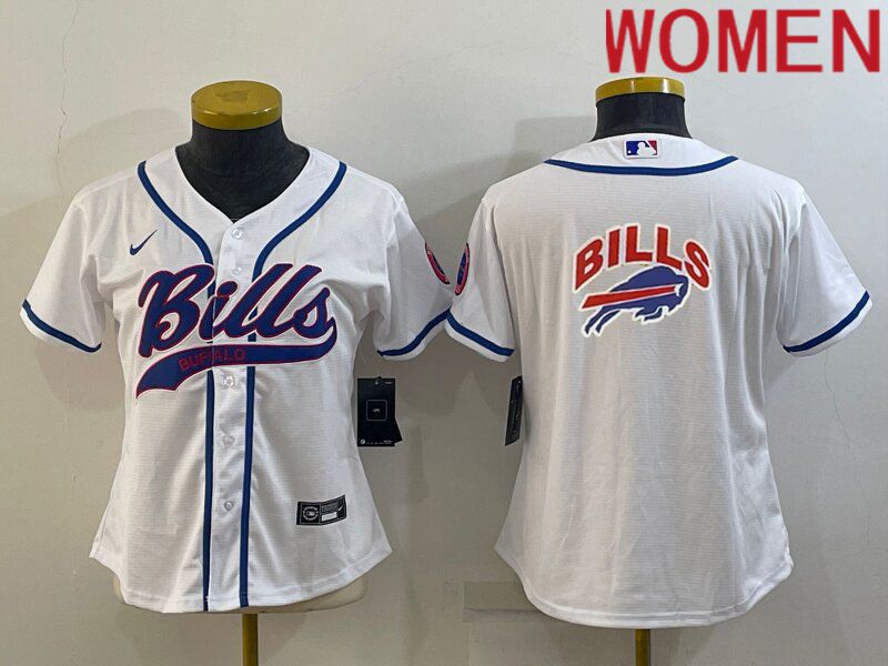 Women Buffalo Bills Blank White 2022 Nike Co branded NFL Jerseys->women nfl jersey->Women Jersey